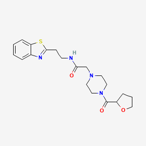 molecular formula C20H26N4O3S B7519697 N-[2-(1,3-benzothiazol-2-yl)ethyl]-2-[4-(oxolane-2-carbonyl)piperazin-1-yl]acetamide 