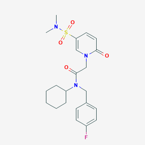 N-cyclohexyl-2-[5-(dimethylsulfamoyl)-2-oxopyridin-1-yl]-N-[(4-fluorophenyl)methyl]acetamide