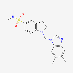 1-[(5,6-dimethylbenzimidazol-1-yl)methyl]-N,N-dimethyl-2,3-dihydroindole-5-sulfonamide