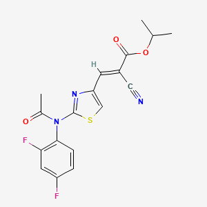 propan-2-yl (E)-3-[2-(N-acetyl-2,4-difluoroanilino)-1,3-thiazol-4-yl]-2-cyanoprop-2-enoate