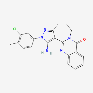 3-Amino-4-(3-chloro-4-methylphenyl)-4,5,10,18-tetrazatetracyclo[8.8.0.02,6.012,17]octadeca-1(18),2,5,12,14,16-hexaen-11-one