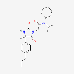 N-cyclohexyl-2-[4-methyl-2,5-dioxo-4-(4-propylphenyl)imidazolidin-1-yl]-N-propan-2-ylacetamide