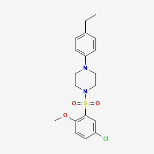 molecular formula C19H23ClN2O3S B7519794 1-[(5-Chloro-2-methoxyphenyl)sulfonyl]-4-(4-ethylphenyl)piperazine 