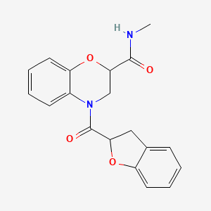 molecular formula C19H18N2O4 B7519878 4-(2,3-dihydro-1-benzofuran-2-carbonyl)-N-methyl-2,3-dihydro-1,4-benzoxazine-2-carboxamide 