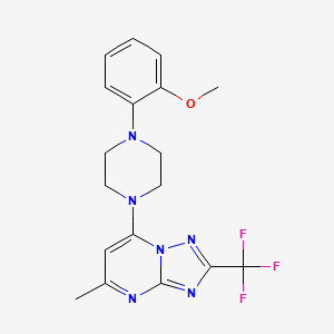 molecular formula C18H19F3N6O B7519898 7-[4-(2-Methoxyphenyl)piperazin-1-yl]-5-methyl-2-(trifluoromethyl)-[1,2,4]triazolo[1,5-a]pyrimidine 