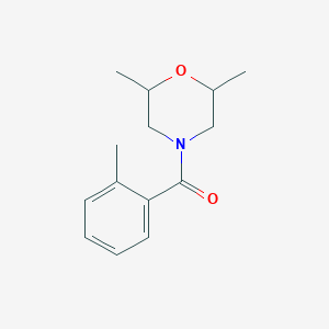 molecular formula C14H19NO2 B7519918 (2,6-Dimethylmorpholin-4-yl)-(2-methylphenyl)methanone 