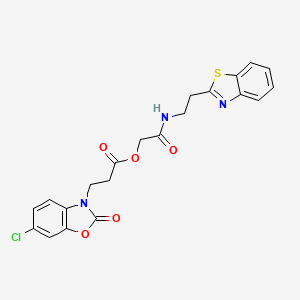 [2-[2-(1,3-Benzothiazol-2-yl)ethylamino]-2-oxoethyl] 3-(6-chloro-2-oxo-1,3-benzoxazol-3-yl)propanoate