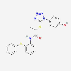 2-[1-(4-hydroxyphenyl)tetrazol-5-yl]sulfanyl-N-(2-phenylsulfanylphenyl)propanamide