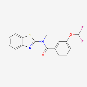 molecular formula C16H12F2N2O2S B7519980 N-(1,3-benzothiazol-2-yl)-3-(difluoromethoxy)-N-methylbenzamide 