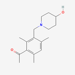 molecular formula C17H25NO2 B7519983 1-[3-[(4-Hydroxypiperidin-1-yl)methyl]-2,4,6-trimethylphenyl]ethanone 