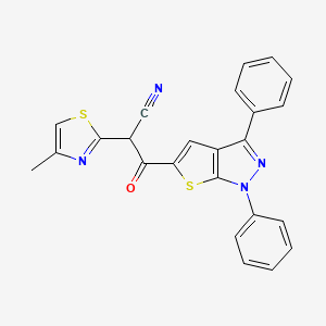 3-(1,3-Diphenylthieno[2,3-c]pyrazol-5-yl)-2-(4-methyl-1,3-thiazol-2-yl)-3-oxopropanenitrile