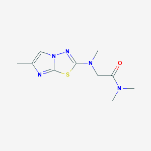 molecular formula C10H15N5OS B7520010 N,N-dimethyl-2-[methyl-(6-methylimidazo[2,1-b][1,3,4]thiadiazol-2-yl)amino]acetamide 