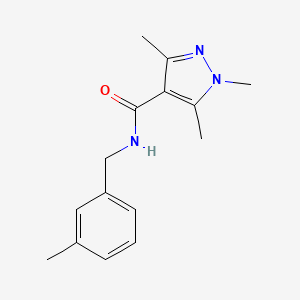 molecular formula C15H19N3O B7520018 1,3,5-trimethyl-N-[(3-methylphenyl)methyl]pyrazole-4-carboxamide 