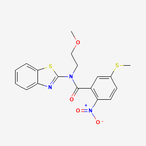 N-(1,3-benzothiazol-2-yl)-N-(2-methoxyethyl)-5-methylsulfanyl-2-nitrobenzamide