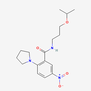 5-nitro-N-(3-propan-2-yloxypropyl)-2-pyrrolidin-1-ylbenzamide