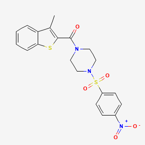 molecular formula C20H19N3O5S2 B7520083 (3-Methyl-1-benzothiophen-2-yl)-[4-(4-nitrophenyl)sulfonylpiperazin-1-yl]methanone 