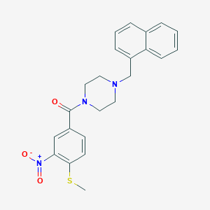 molecular formula C23H23N3O3S B7520091 (4-Methylsulfanyl-3-nitrophenyl)-[4-(naphthalen-1-ylmethyl)piperazin-1-yl]methanone 