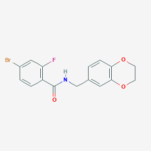 4-bromo-N-(2,3-dihydro-1,4-benzodioxin-6-ylmethyl)-2-fluorobenzamide