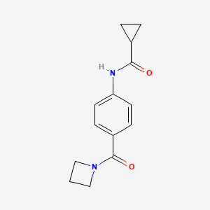 molecular formula C14H16N2O2 B7520116 N-[4-(azetidine-1-carbonyl)phenyl]cyclopropanecarboxamide 