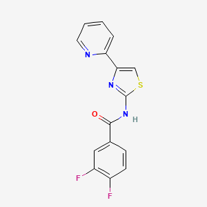 molecular formula C15H9F2N3OS B7520125 3,4-difluoro-N-[4-(2-pyridyl)thiazol-2-yl]benzamide 