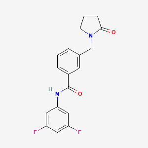 N-(3,5-difluorophenyl)-3-[(2-oxopyrrolidin-1-yl)methyl]benzamide