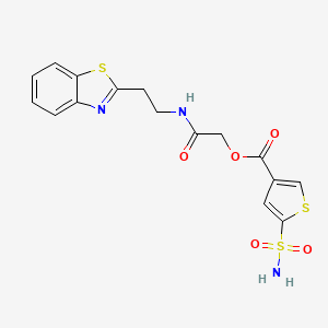 [2-[2-(1,3-Benzothiazol-2-yl)ethylamino]-2-oxoethyl] 5-sulfamoylthiophene-3-carboxylate