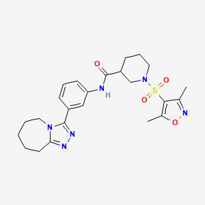 1-[(3,5-dimethyl-1,2-oxazol-4-yl)sulfonyl]-N-[3-(6,7,8,9-tetrahydro-5H-[1,2,4]triazolo[4,3-a]azepin-3-yl)phenyl]piperidine-3-carboxamide