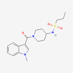 molecular formula C18H25N3O3S B7520218 N-[1-(1-methylindole-3-carbonyl)piperidin-4-yl]propane-1-sulfonamide 