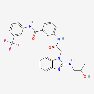 3-[[2-[2-(2-hydroxypropylamino)benzimidazol-1-yl]acetyl]amino]-N-[3-(trifluoromethyl)phenyl]benzamide