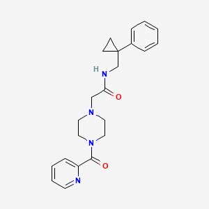 molecular formula C22H26N4O2 B7520242 N-[(1-phenylcyclopropyl)methyl]-2-[4-(pyridine-2-carbonyl)piperazin-1-yl]acetamide 