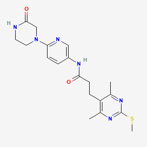 3-(4,6-dimethyl-2-methylsulfanylpyrimidin-5-yl)-N-[6-(3-oxopiperazin-1-yl)pyridin-3-yl]propanamide