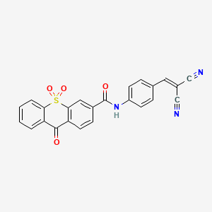 molecular formula C24H13N3O4S B7520265 N-[4-(2,2-dicyanoethenyl)phenyl]-9,10,10-trioxothioxanthene-3-carboxamide 