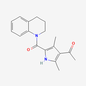 molecular formula C18H20N2O2 B7520284 1-[5-(3,4-dihydro-2H-quinoline-1-carbonyl)-2,4-dimethyl-1H-pyrrol-3-yl]ethanone 