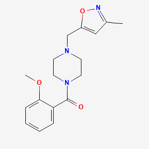 molecular formula C17H21N3O3 B7520322 (2-Methoxyphenyl)-[4-[(3-methyl-1,2-oxazol-5-yl)methyl]piperazin-1-yl]methanone 