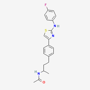 N-[4-[4-[2-(4-fluoroanilino)-1,3-thiazol-4-yl]phenyl]butan-2-yl]acetamide