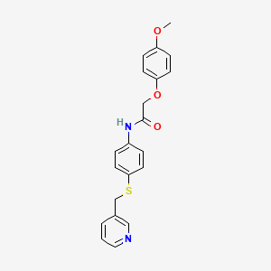 2-(4-methoxyphenoxy)-N-[4-(pyridin-3-ylmethylsulfanyl)phenyl]acetamide