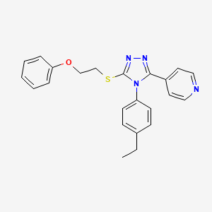 molecular formula C23H22N4OS B7520355 4-{4-(4-ethylphenyl)-5-[(2-phenoxyethyl)sulfanyl]-4H-1,2,4-triazol-3-yl}pyridine 