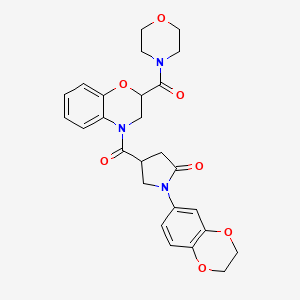 1-(2,3-Dihydro-1,4-benzodioxin-6-yl)-4-[2-(morpholine-4-carbonyl)-2,3-dihydro-1,4-benzoxazine-4-carbonyl]pyrrolidin-2-one