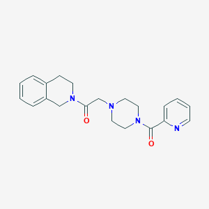 molecular formula C21H24N4O2 B7520463 1-(3,4-dihydro-1H-isoquinolin-2-yl)-2-[4-(pyridine-2-carbonyl)piperazin-1-yl]ethanone 