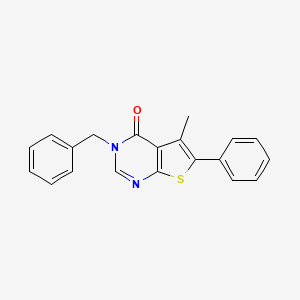 molecular formula C20H16N2OS B7520479 3-Benzyl-5-methyl-6-phenylthieno[2,3-d]pyrimidin-4-one 