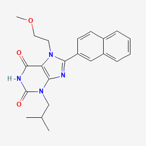 7-(2-Methoxyethyl)-3-(2-methylpropyl)-8-naphthalen-2-ylpurine-2,6-dione