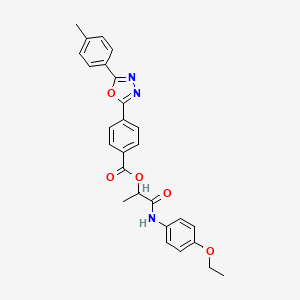 [1-(4-Ethoxyanilino)-1-oxopropan-2-yl] 4-[5-(4-methylphenyl)-1,3,4-oxadiazol-2-yl]benzoate