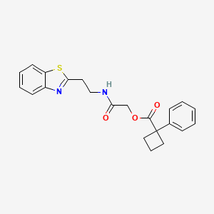 molecular formula C22H22N2O3S B7520495 [2-[2-(1,3-Benzothiazol-2-yl)ethylamino]-2-oxoethyl] 1-phenylcyclobutane-1-carboxylate 