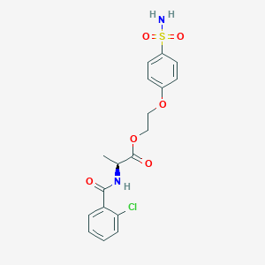 molecular formula C18H19ClN2O6S B7520508 2-(4-sulfamoylphenoxy)ethyl (2S)-2-[(2-chlorobenzoyl)amino]propanoate 