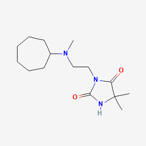 molecular formula C15H27N3O2 B7520526 3-[2-[Cycloheptyl(methyl)amino]ethyl]-5,5-dimethylimidazolidine-2,4-dione 