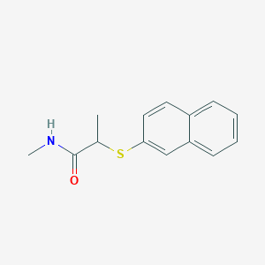 molecular formula C14H15NOS B7520567 N-methyl-2-naphthalen-2-ylsulfanylpropanamide 