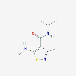 molecular formula C9H15N3OS B7520584 3-methyl-5-(methylamino)-N-propan-2-yl-1,2-thiazole-4-carboxamide 