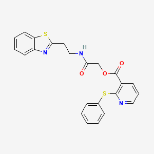 molecular formula C23H19N3O3S2 B7520591 [2-[2-(1,3-Benzothiazol-2-yl)ethylamino]-2-oxoethyl] 2-phenylsulfanylpyridine-3-carboxylate 