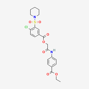 molecular formula C23H25ClN2O7S B7520665 [2-(4-Ethoxycarbonylanilino)-2-oxoethyl] 4-chloro-3-piperidin-1-ylsulfonylbenzoate 