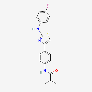 N-[4-[2-(4-fluoroanilino)-1,3-thiazol-4-yl]phenyl]-2-methylpropanamide